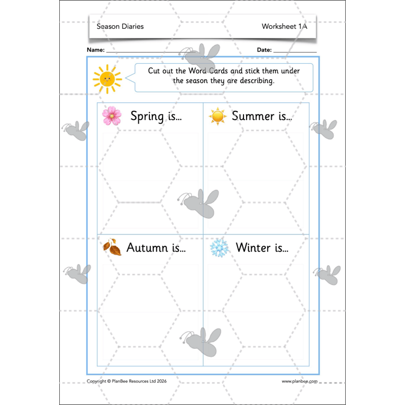 PlanBee Season Diaries | Year 1 English