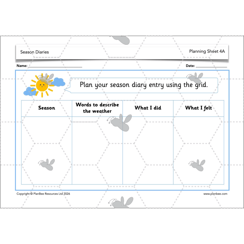 PlanBee Season Diaries | Year 1 English