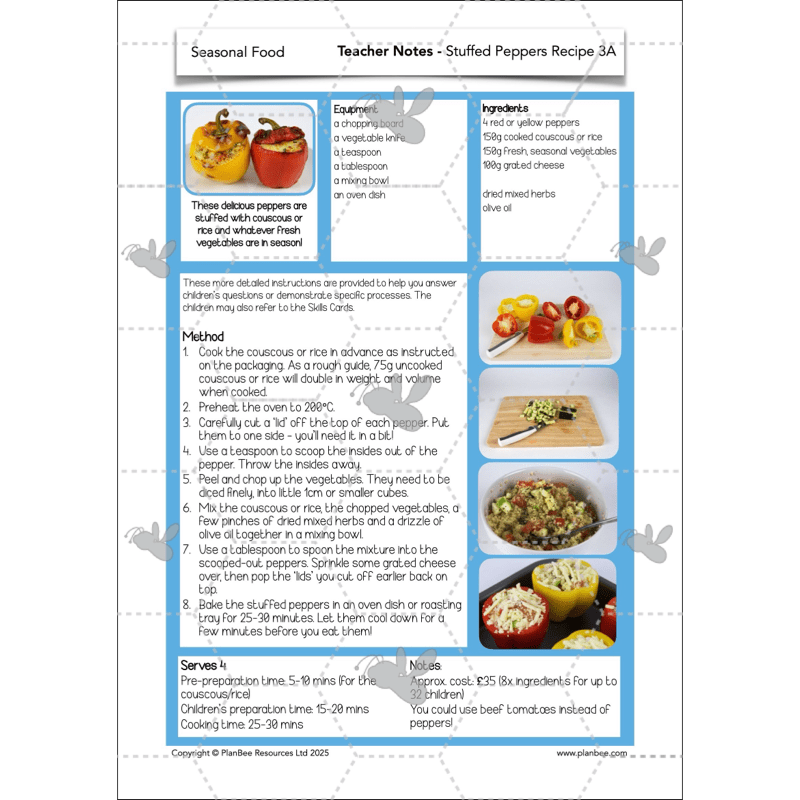 PlanBee Seasonal Food Seasonality KS2 cooking lessons by PlanBee