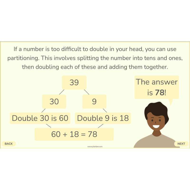 PlanBee Doubling and Halving Year 4 Maths Lessons by PlanBee