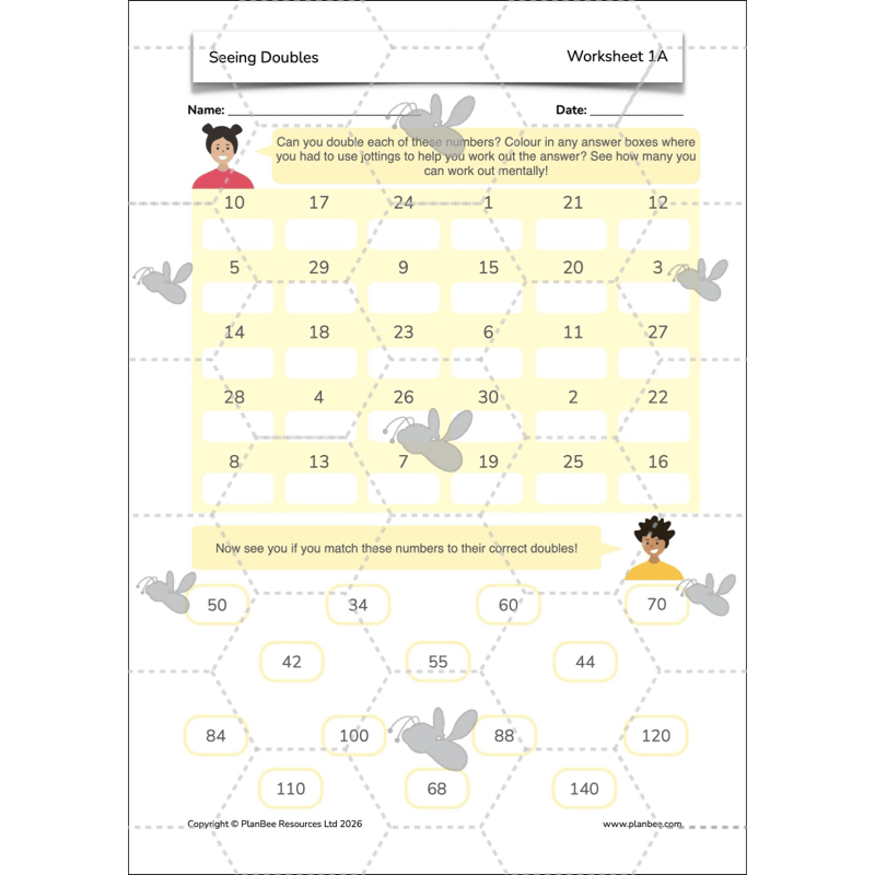 PlanBee Doubling and Halving Year 4 Maths Lessons by PlanBee