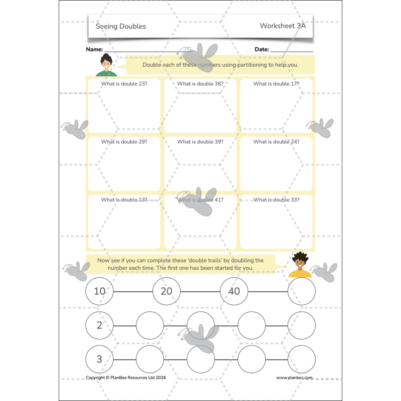 PlanBee Doubling and Halving Year 4 Maths Lessons by PlanBee