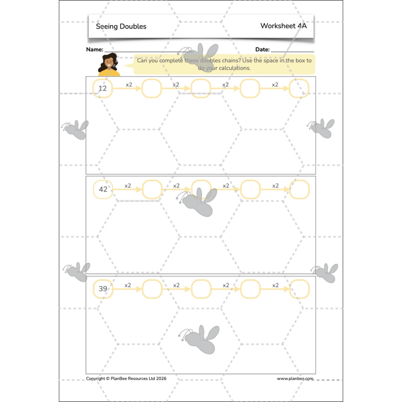 PlanBee Doubling and Halving Year 4 Maths Lessons by PlanBee
