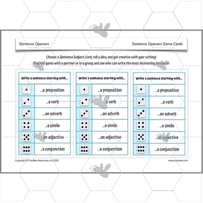 PlanBee Sentence Openers KS2 Lesson Pack | PlanBee