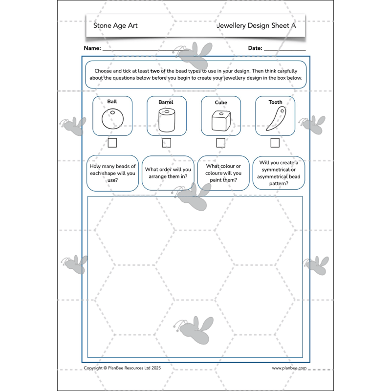 PlanBee Stone Age Art KS2 lessons