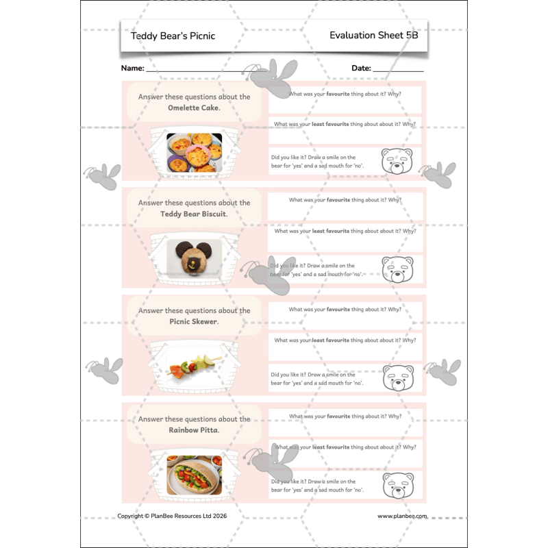 PlanBee Teddy Bears Picnic Ideas and DT Lessons by PlanBee