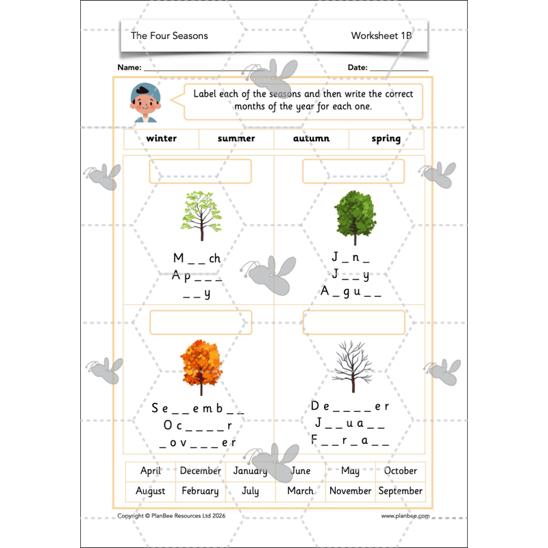 PlanBee The Four Seasons KS1 Geography Lesson Pack