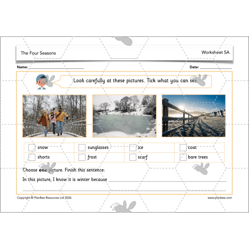 PlanBee The Four Seasons KS1 Geography Lesson Pack
