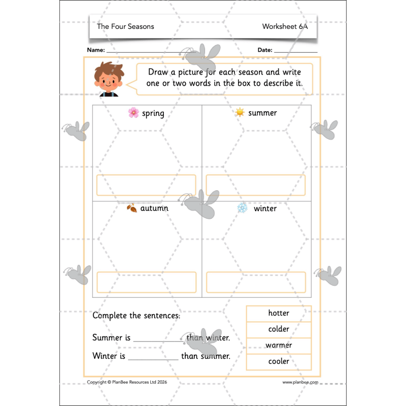 PlanBee The Four Seasons KS1 Geography Lesson Pack