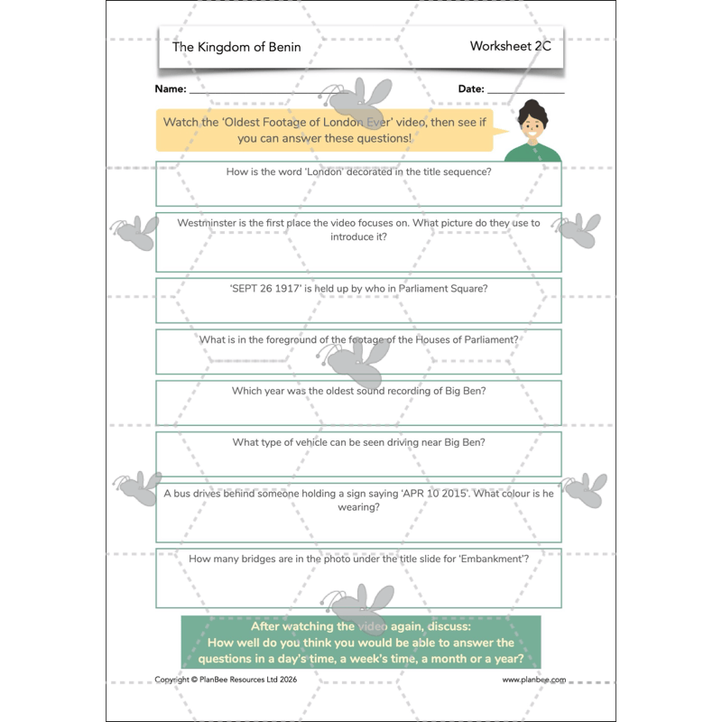 PlanBee The Kingdom of Benin KS2 History Lesson Pack