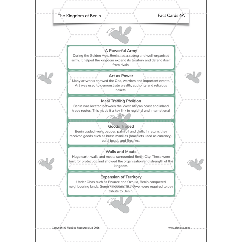 PlanBee The Kingdom of Benin KS2 History Lesson Pack