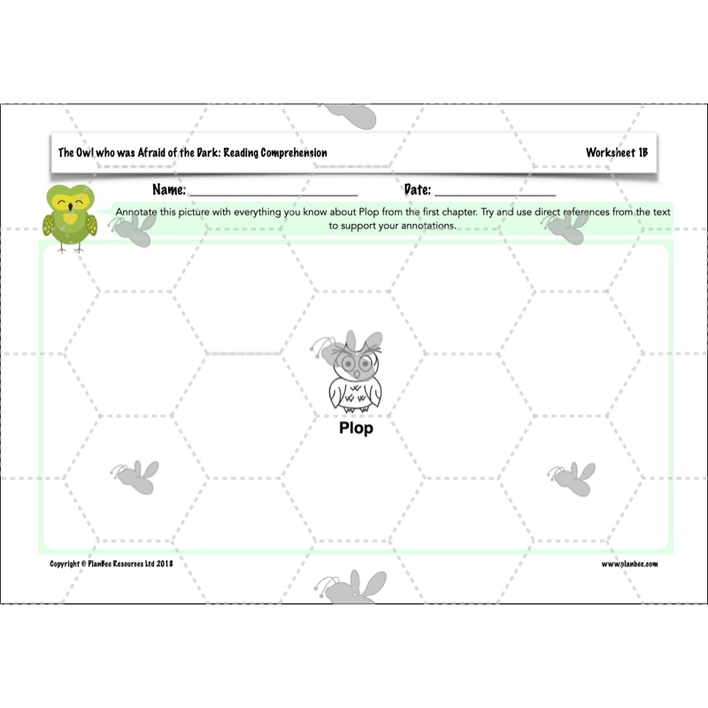 PlanBee The Owl who was Afraid of the Dark | KS2 Comprehension