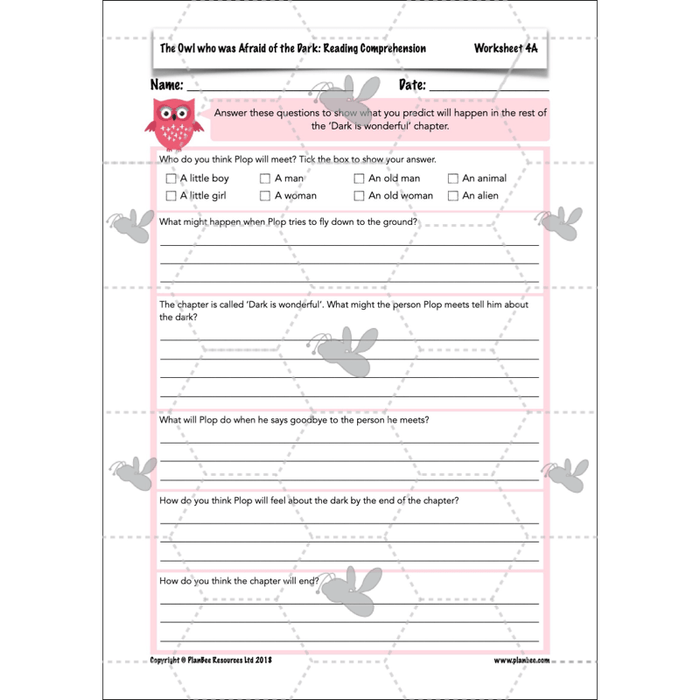 The Owl who was Afraid of the Dark: Reading Comprehension