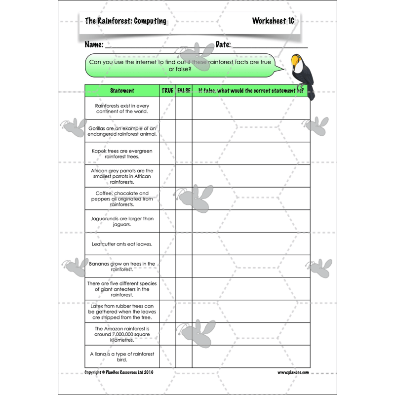 The Rainforest Topic Enrichment Pack