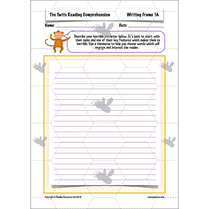 PlanBee The Twits: Descriptive Writing KS2 | Year 4 English Pack