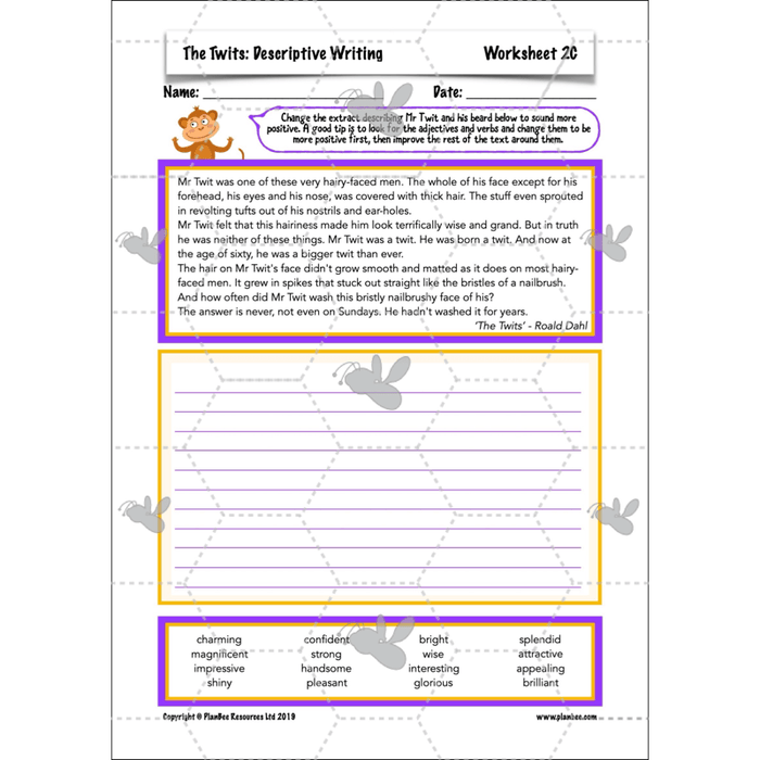 PlanBee The Twits: Descriptive Writing KS2 | Year 4 English Pack