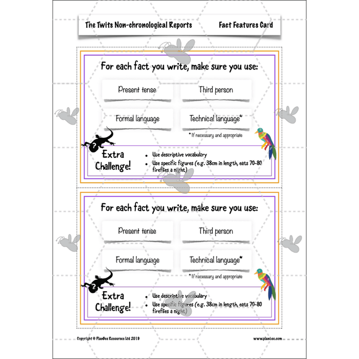 PlanBee The Twits: Non-chronological Reports KS2 | Y4 English Pack