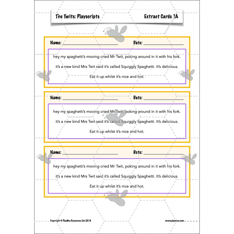 PlanBee The Twits: Playscripts KS2 | Year 4 English Pack