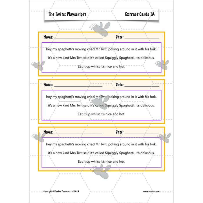 PlanBee The Twits: Playscripts KS2 | Year 4 English Pack
