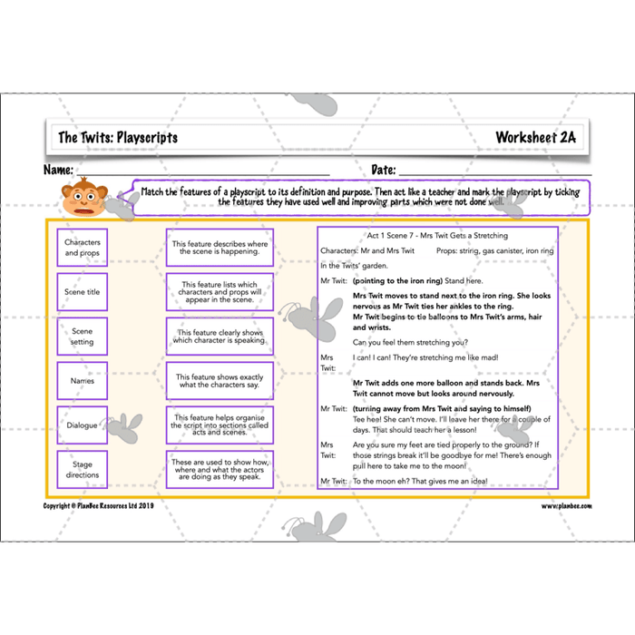 PlanBee The Twits: Playscripts KS2 | Year 4 English Pack