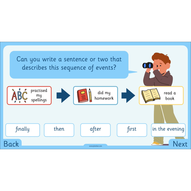PlanBee Time Connectives KS1 - PlanBee English Lesson