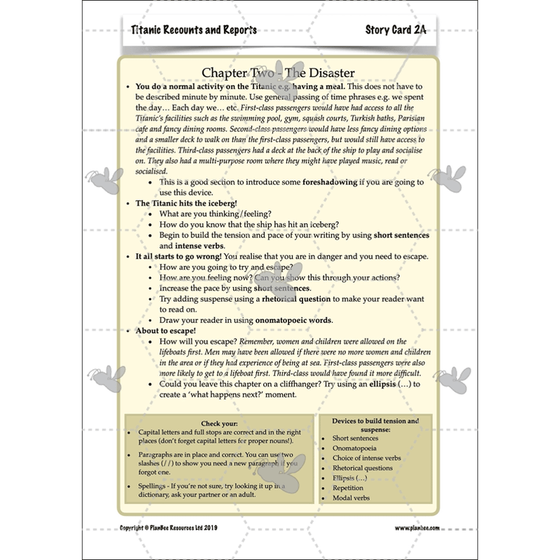 Titanic Recounts and Reports English KS2 Lesson Pack — PlanBee