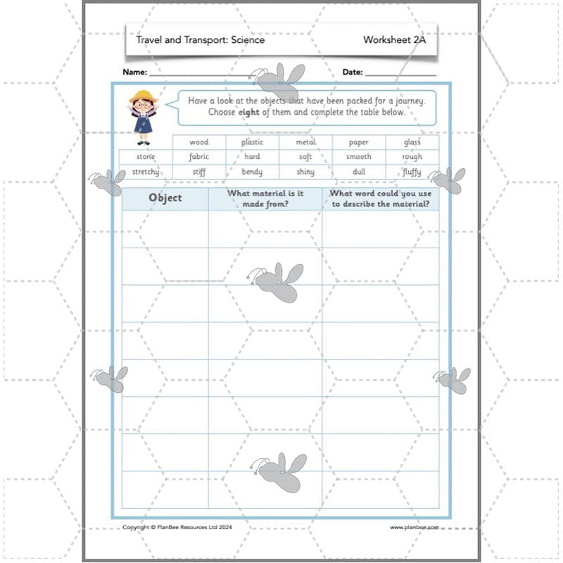 PlanBee Travel and Transport Topic Enrichment Pack