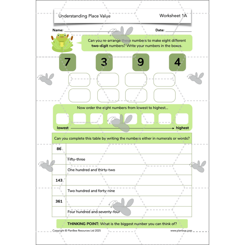 PlanBee Understanding Place Value Year 3 Maths Lessons by PlanBee