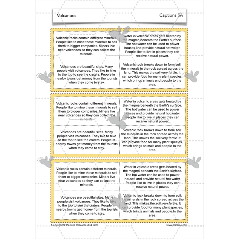 PlanBee Volcanoes KS2 Geography Lesson Planning