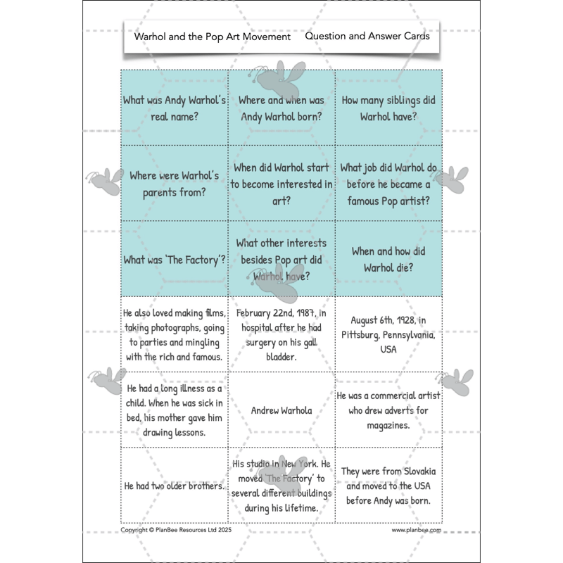 PlanBee Andy Warhol KS2 Art Lessons The Pop Art Movement | PlanBee