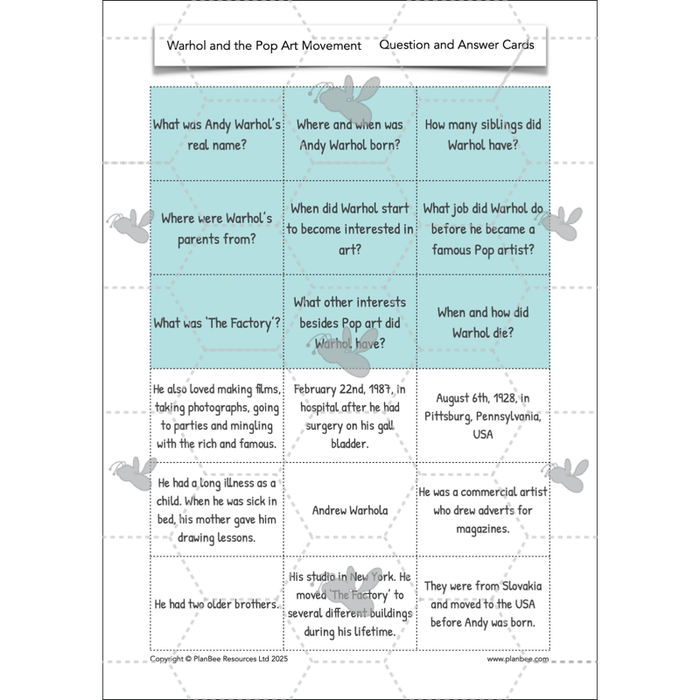 PlanBee Andy Warhol KS2 Art Lessons The Pop Art Movement | PlanBee