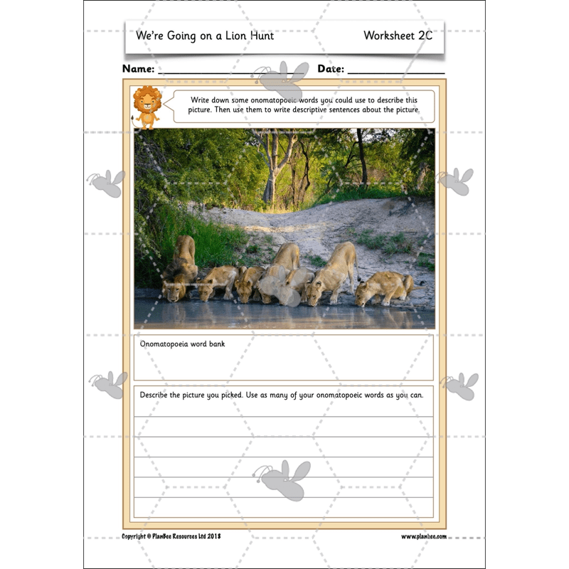 PlanBee We're Going on a Lion Hunt KS1 English Lesson Planning