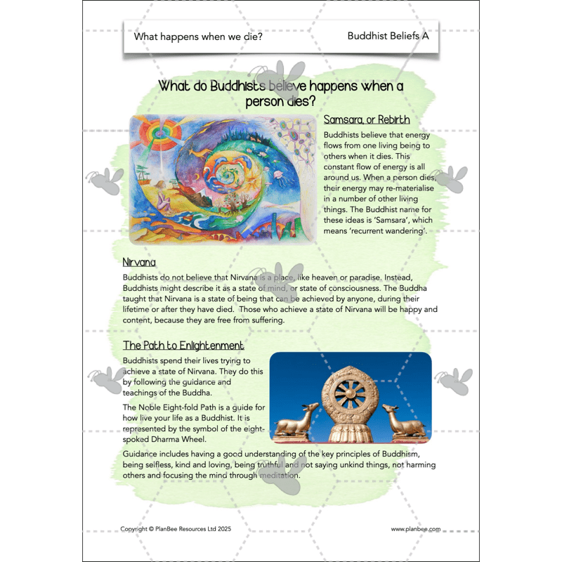 PlanBee What happens when we die? KS2 RE Lesson Plans