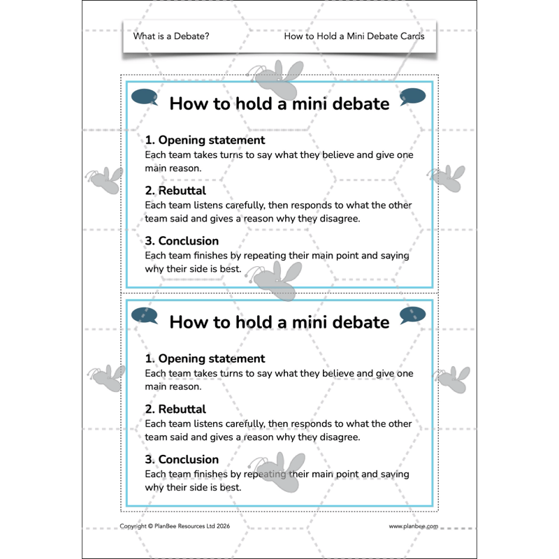 PlanBee What is a Debate KS2 | English Lessons