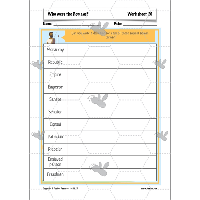 PlanBee Who were the Romans? KS2 Lesson Planning and Resources