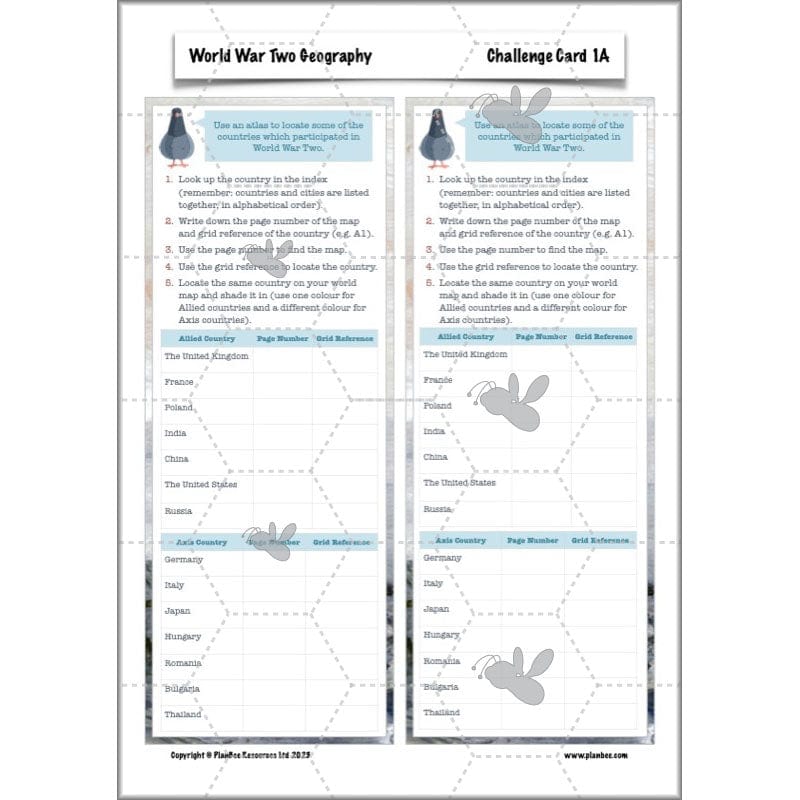PlanBee World War 2 (Lower KS2) Topic Enrichment Pack