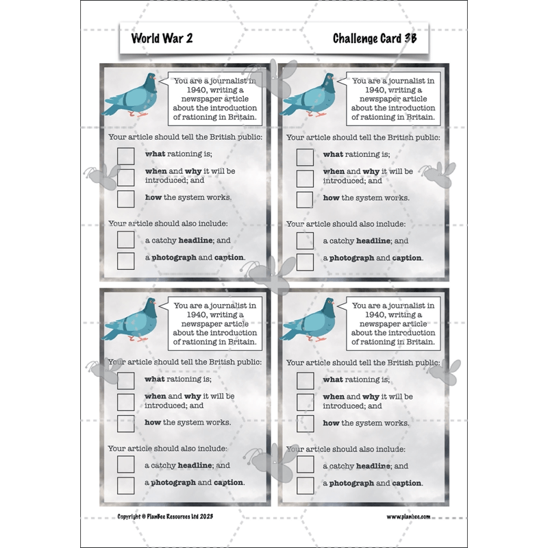 PlanBee Upper KS2 World War 2 History Planning and Resources
