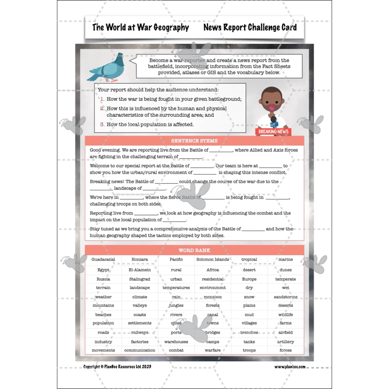 World War 2 (Upper KS2) Topic Enrichment Pack