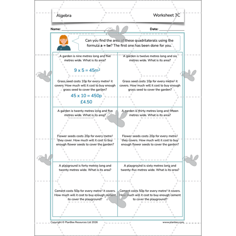 PlanBee Algebra: simple algebra lesson planning for Year 6