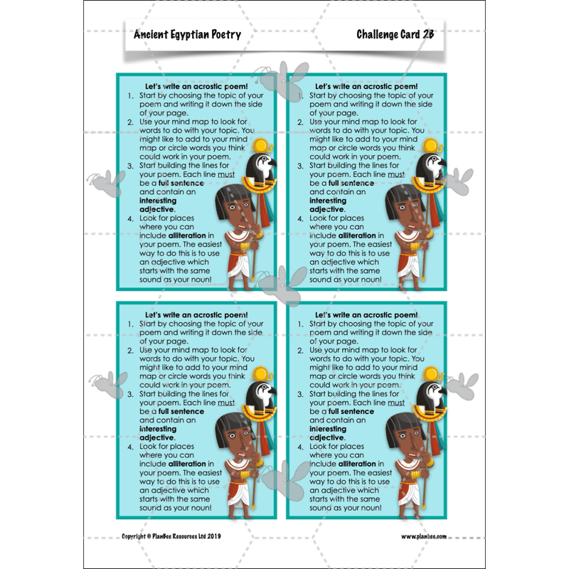 PlanBee Ancient Egyptian Poetry | KS2 English Pack
