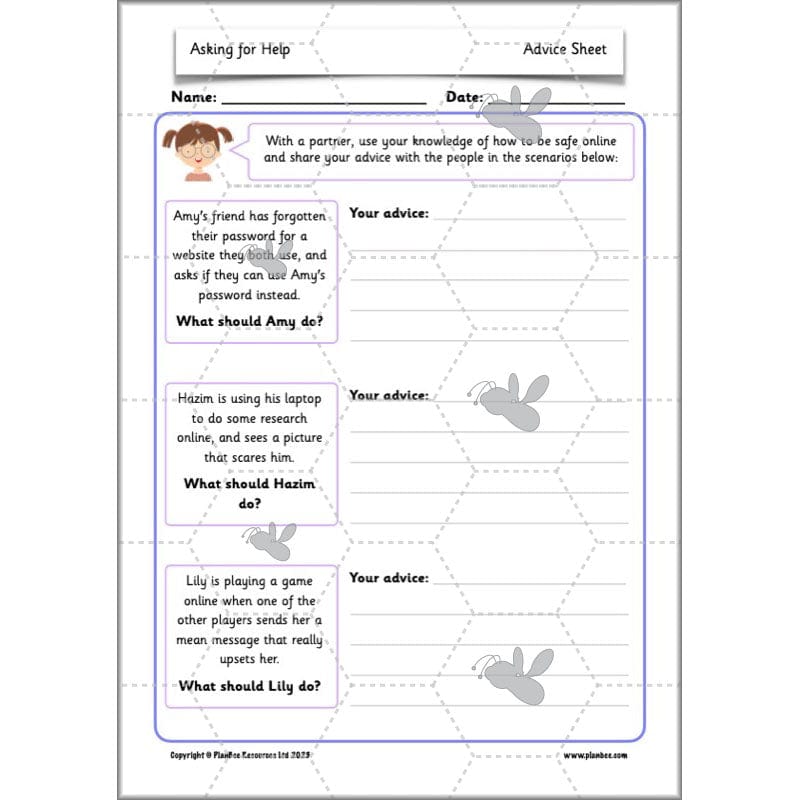 PlanBee Asking for Help | PSHE lessons KS1