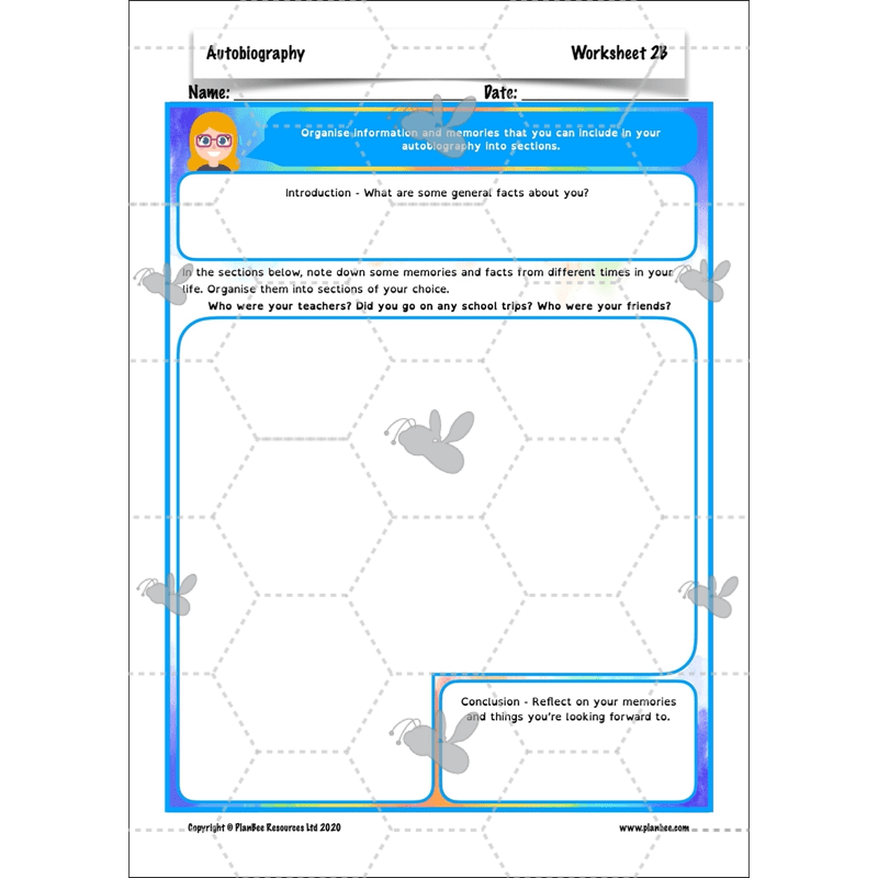 PlanBee Autobiography KS2 English Planning and Resources