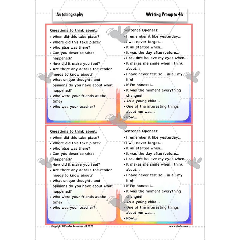 PlanBee Autobiography KS2 English Planning and Resources