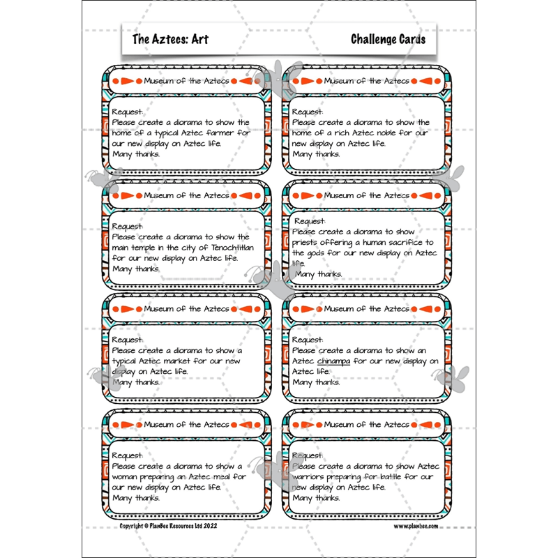 PlanBee Aztecs KS2 Topic Enrichment Pack