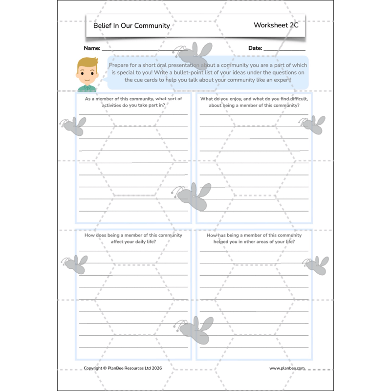 PlanBee Belief In Our Community: Complete set of KS2 RE lessons