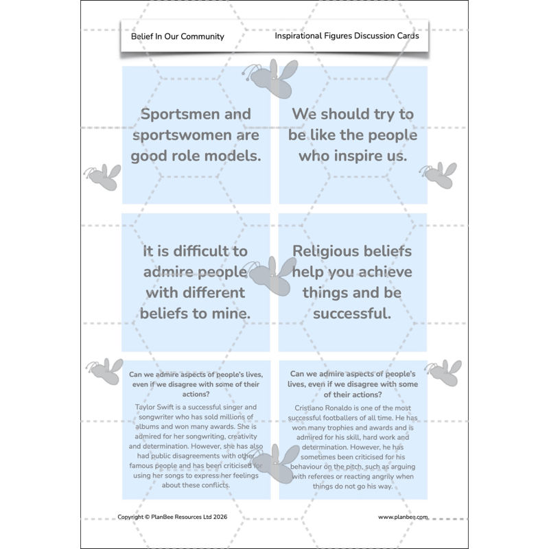 PlanBee Belief In Our Community: Complete set of KS2 RE lessons