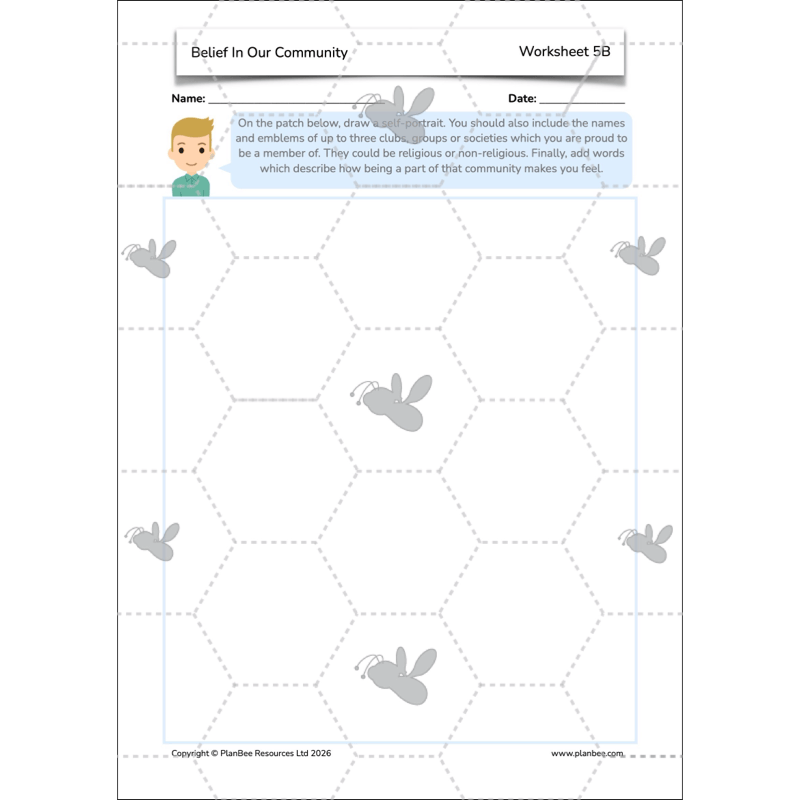 PlanBee Belief In Our Community: Complete set of KS2 RE lessons