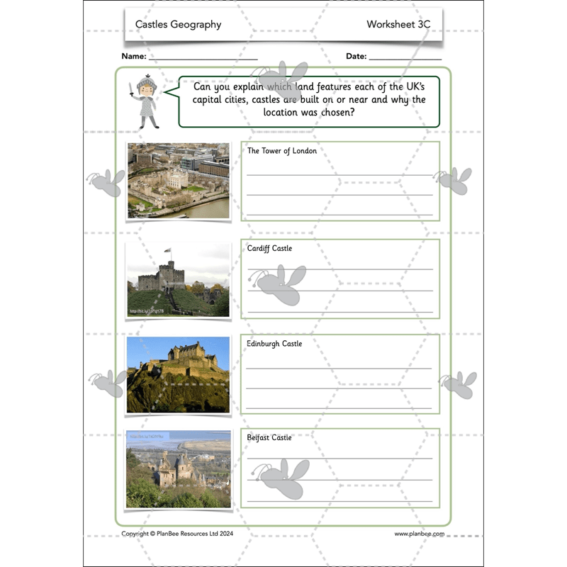 PlanBee Castles KS1 Geography Lesson Planning and Resources
