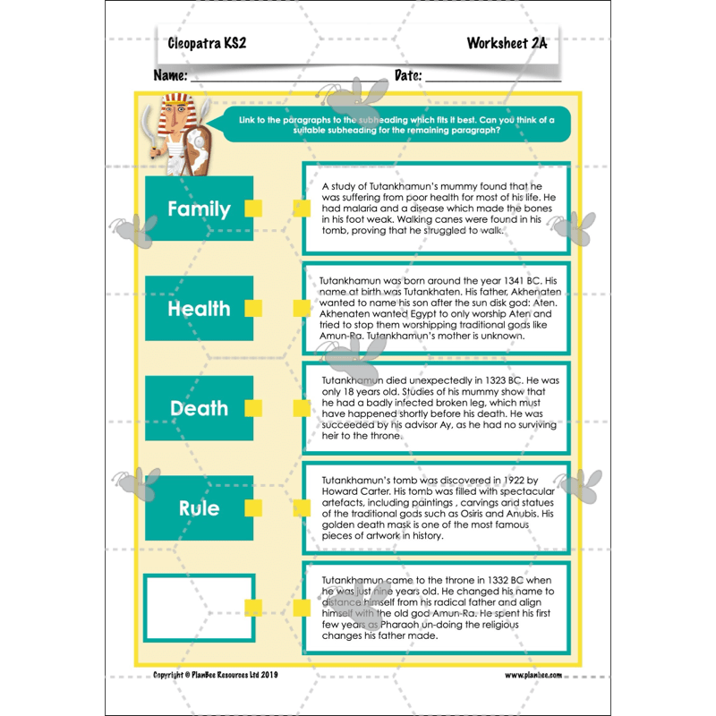 PlanBee Cleopatra KS2 | English Lesson Pack