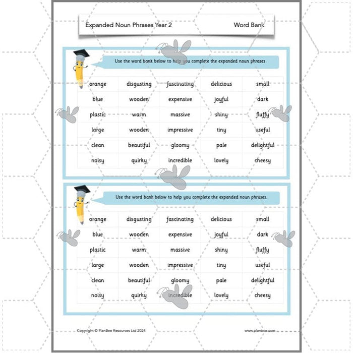 PlanBee Expanded Noun Phrases Year 2 Lesson Pack | PlanBee